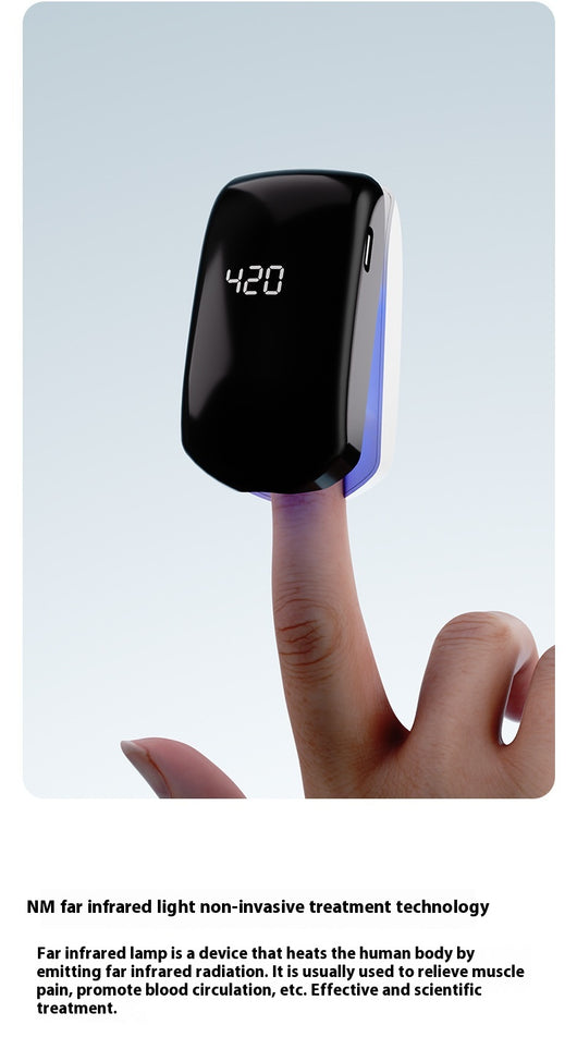 Black UV onychomycosis laser light lamp with a blue interior, partially open, for nail fungus cleaning and quick-drying. - Image 9