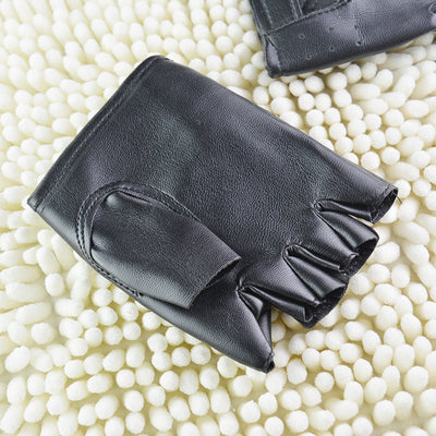 Guantes de Cuero Medio Dedo Ahuecados para Hombre - Image 9
