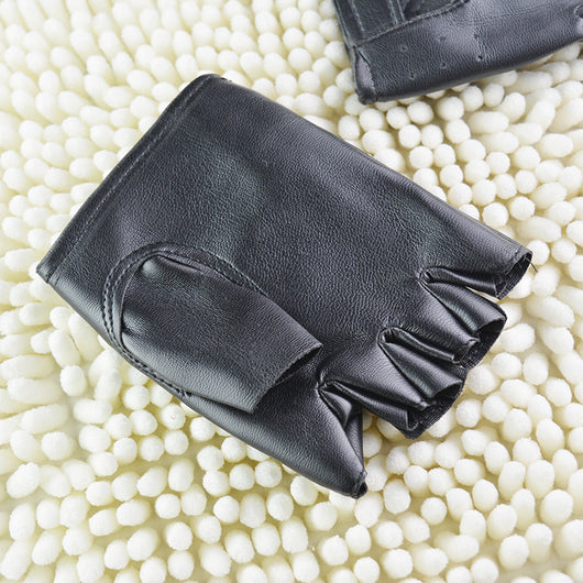 Guantes de Cuero Medio Dedo Ahuecados para Hombre - Image 9