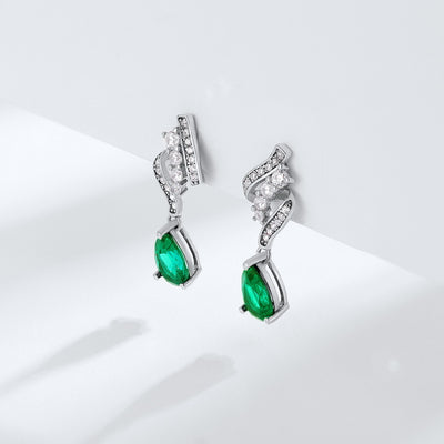 Aretes de Plata S925 con Esmeralda para Mujer - Image 8