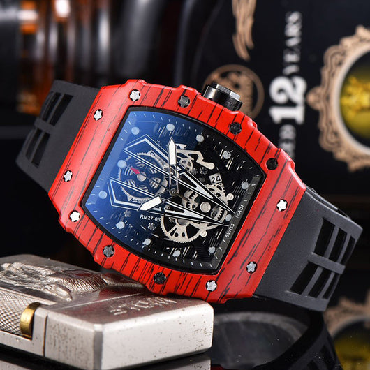 Reloj de Cuarzo Ejecutivo Diseño Barril Hueco con Calendario - Image 4