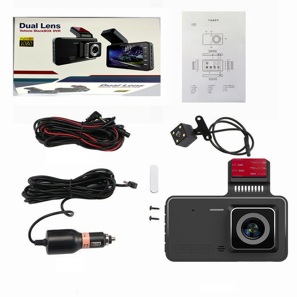 Cámara Dashcam Dual de 4 Pulgadas con Adhesivo