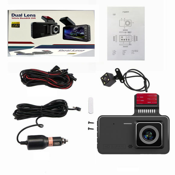 Cámara Dashcam Dual de 4 Pulgadas con Adhesivo