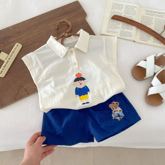 Playera Infantil Estilo Oeste con Rayas y Manga Corta - Image 10