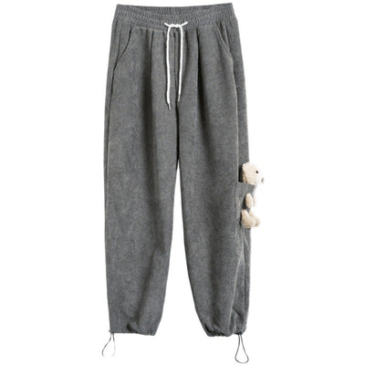 Pantalones Deportivos Casuales de Cordel y Forro Polar para Hombre - Image 7