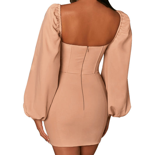 Vestido Elegante de Chifón con Manga Larga y Falda Ajustada - Image 15