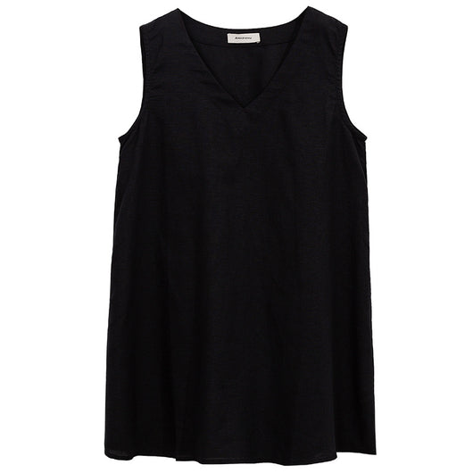 Blusa de Lino Puro Escote V sin Mangas para Mujer - Image 17