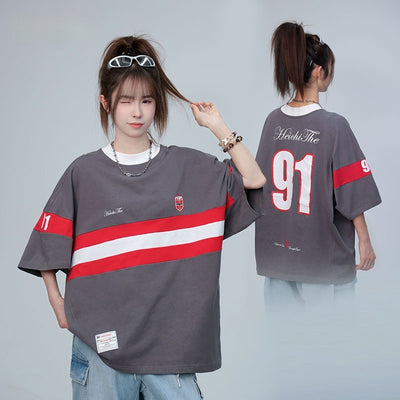 Camiseta de Rayas Americanas Unisex Manga Corta - Image 4