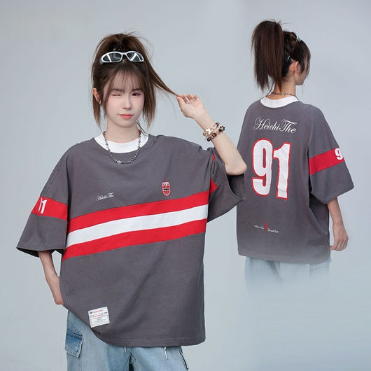 Camiseta de Rayas Americanas Unisex Manga Corta - Image 4