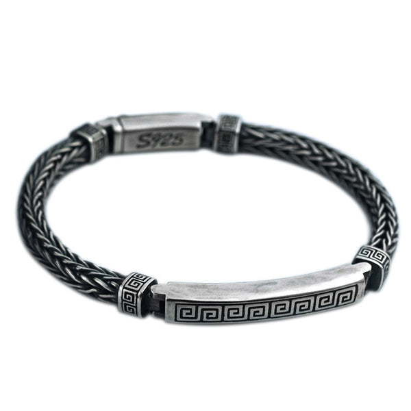 Pulsera de Plata Tailandesa Personality Tide - Diseño Moderno Unisex