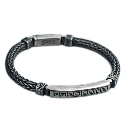 Pulsera de Plata Tailandesa Personality Tide - Diseño Moderno Unisex