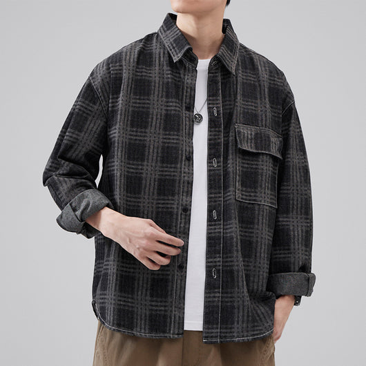 Camisa a Cuadros Otoñal para Hombre - Estilo Personalidad Fashion - Image 2
