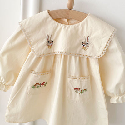 Vestido Infantil Coreano con Bordado de Conejo Animado - Image 16