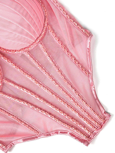 Sostén de Malla Transparente con Piedras y Varillas - Diseño Atrevido para Usar Fuera - Image 14