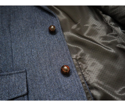 Blazer Tweed Retro para Hombre - Chaqueta de Lana Vintage Workwear - Image 4
