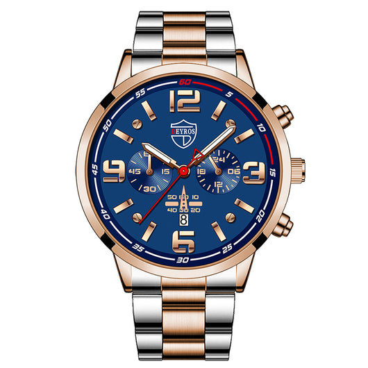 Reloj de Cuarzo para Hombre con Banda de Acero y Calendario Luminoso - Image 11