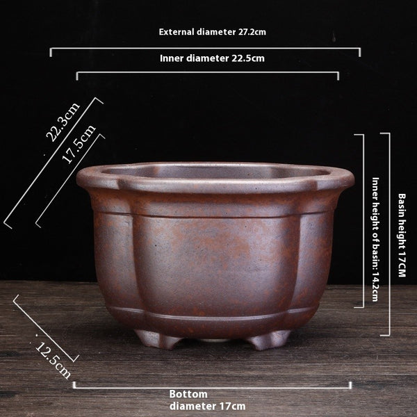 Maceta Orquídea Yixing Cerámica Púrpura - Diseño Minimalista para el Hogar - Image 6