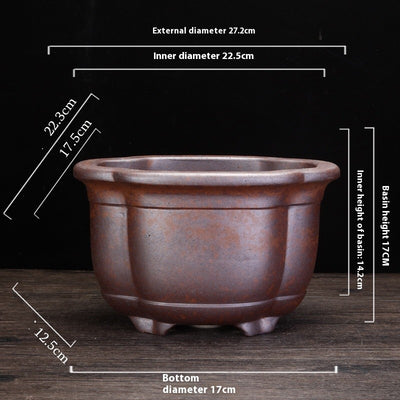Maceta Orquídea Yixing Cerámica Púrpura - Diseño Minimalista para el Hogar - Image 6