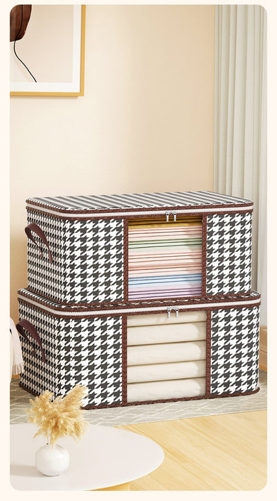 Caja de Almacenamiento Acolchada Pied de Gallo para Ropa y Textiles - Image 10