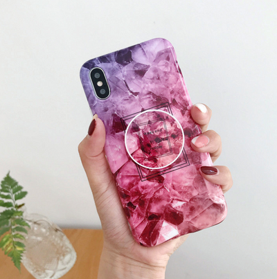 Funda iPhone Mármol Floral Retro con Soporte Telescópico - Image 5