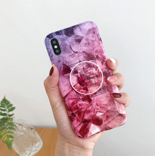 Funda iPhone Mármol Floral Retro con Soporte Telescópico - Image 5