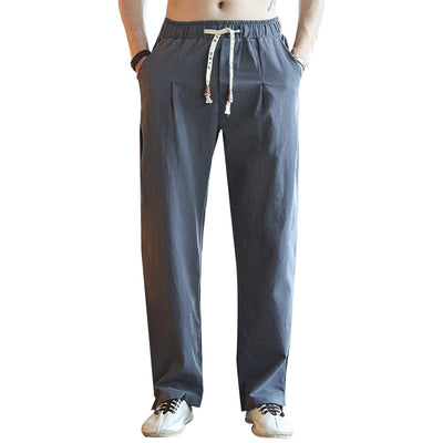 Pantalones de Lino Estilo Chino para Hombre - Algodón y Lino Holgados Talla Grande - Image 13