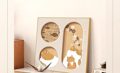 Cuadro Decorativo Gato Adorable Estilo Crema para Sala y Comedor - Image 13