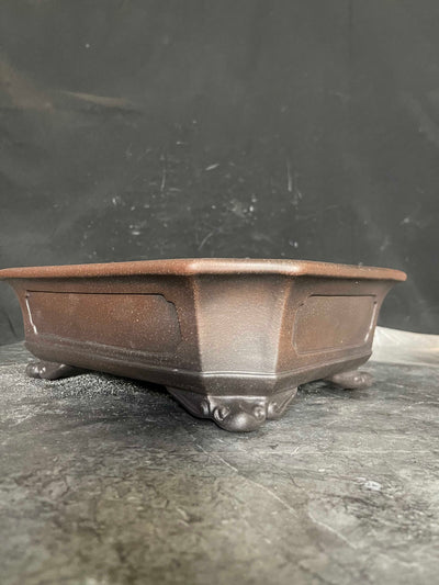 Maceta Rectangular de Arcilla Yixing Envejecida con Bordes Biselados y Patas Nube - Image 6