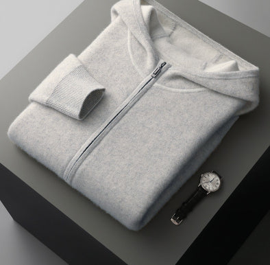 Cardigan Suéter de Punto Suelto con Capucha para Hombre - Image 15