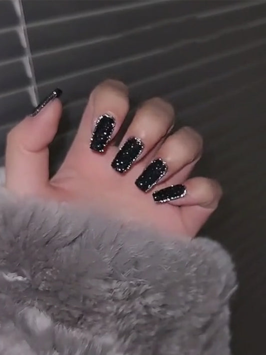 Decoración de Manicura con Polvo Brillante y Tela de Lana Comestible