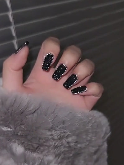 Decoración de Manicura con Polvo Brillante y Tela de Lana Comestible