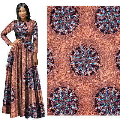 Tela Estampada Africana de Algodón Puro con Diseño Batik Floral - Image 15