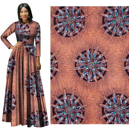 Tela Estampada Africana de Algodón Puro con Diseño Batik Floral - Image 15
