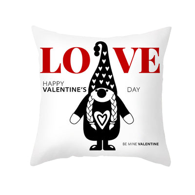 Funda de Almohada Día de San Valentín Letras Cartoon Roja - Tela Melocotón - Image 23