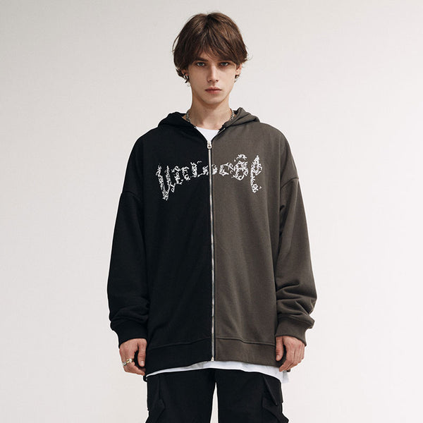 Cardigan Sudadera con Cierre Estampado Emocional para Hombre