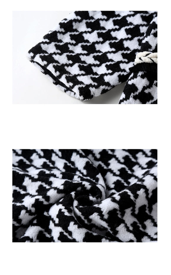 Traje Infantil Cuadros Houndstooth con Abrigo Acolchado