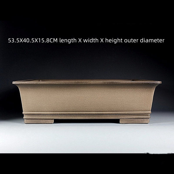 Maceta Rectangular de Barro Morado Hecha a Mano para Bonsái