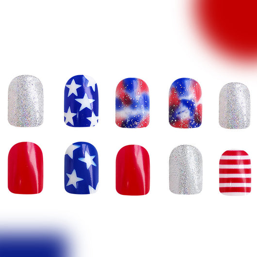 Uñas Decoradas Estrella de Cinco Puntas - Diseño Independencia - Image 5