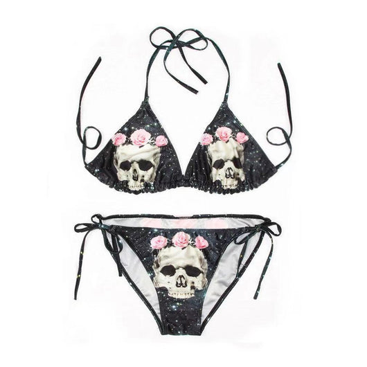 Bikini Dividido Calavera y Cielo Estrellado para Mujer - Image 14
