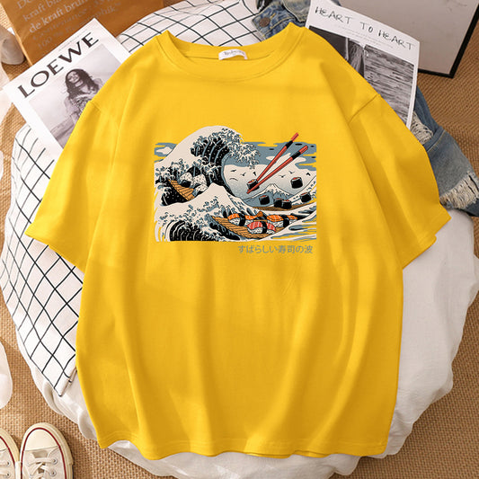 Playera Unisex con Estampado de Sushi del Mar