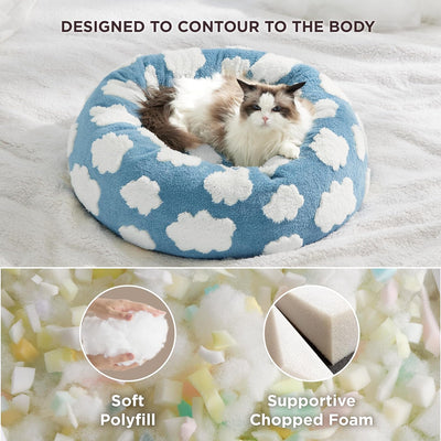 Cama Donut para Gatos y Perros Pequeños - Cama Calmante Moderna con Funda Jacquard Suave - Image 5