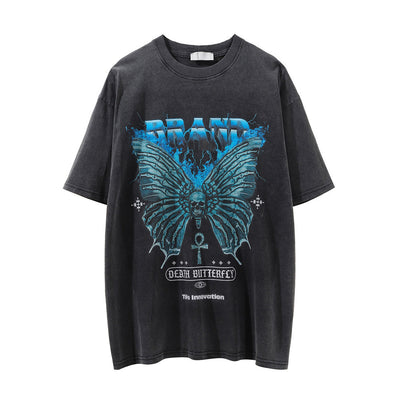 Playera Negra Estampado Calavera Diablo para Hombre