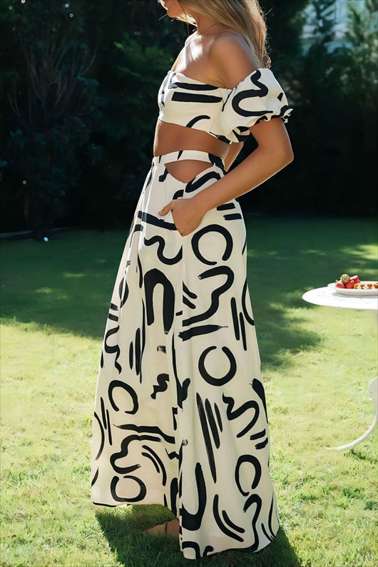 Traje Vestido Elegante con Mangas Abullonadas y Abertura Decorativa - Image 13