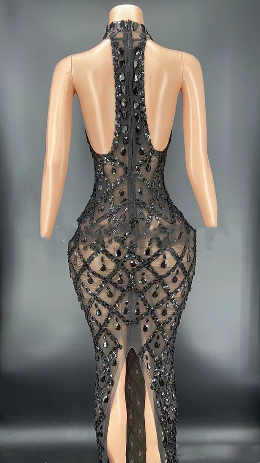 Disfraz de Cantante Negra para Escenario - Vestido Elegante para Presentaciones Nocturnas - Image 2
