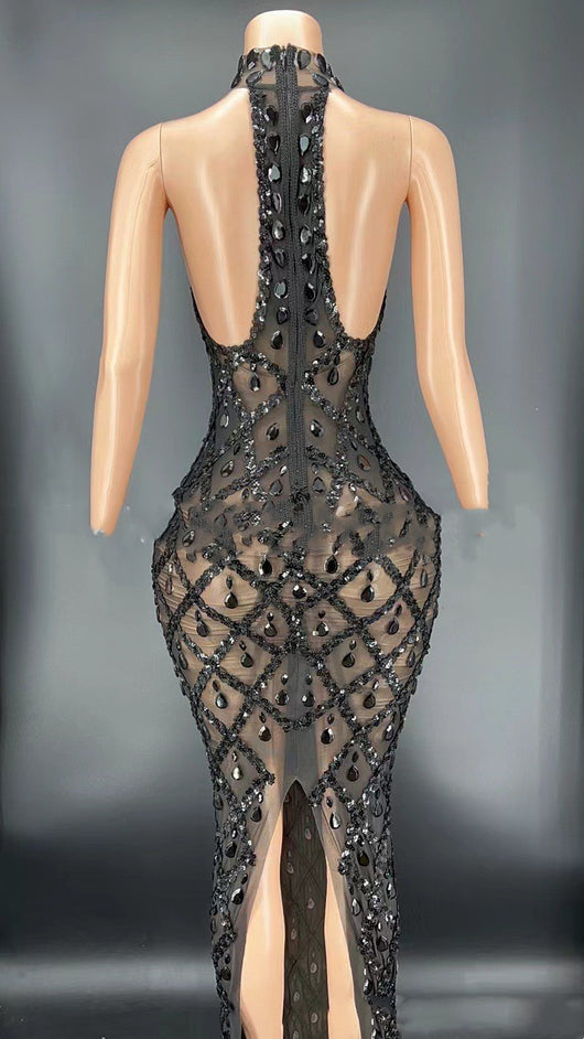Disfraz de Cantante Negra para Escenario - Vestido Elegante para Presentaciones Nocturnas - Image 2