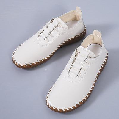 Zapatos Planos Cómodos para Mujer con Cordones y Punta Redonda