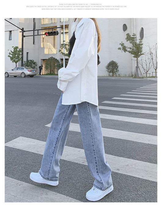 Jeans Rectos Azul Claro para Mujer - Corte Holgado y Moderno - Image 16