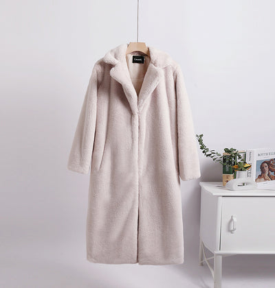 Abrigo de Lana y Pelaje para Mujer - Largo Medio con Costuras Decorativas - Image 8