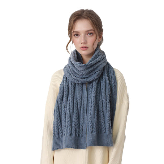Bufanda de Lana Gruesa Otoño Invierno Estilo Europeo Americano con Textura Cashmere Artificial - Image 5