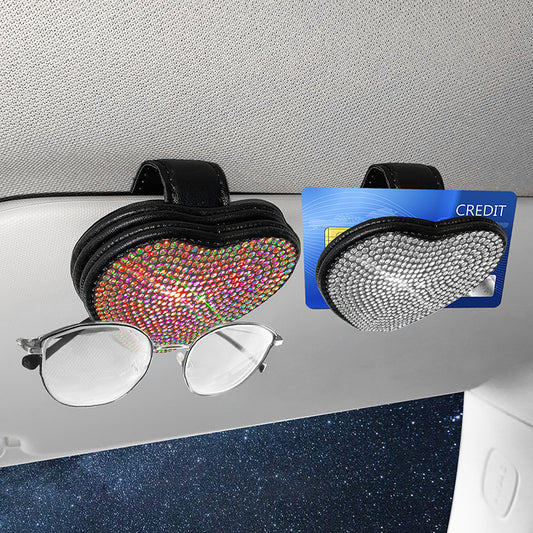 Clip Organizador Magnético para Auto con Soporte de Gafas y Diamantes